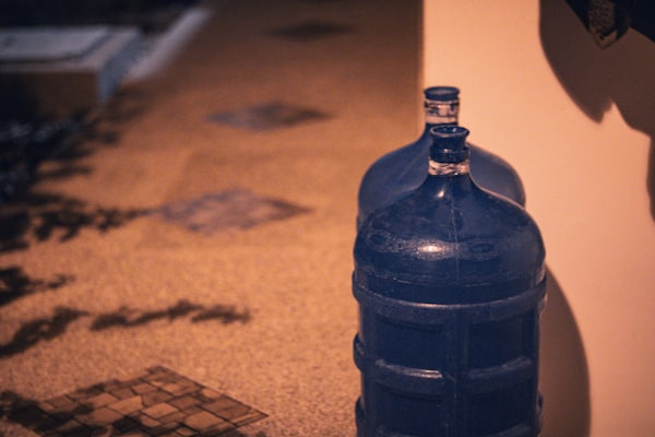 Five-gallon water containers